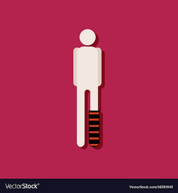Flat icon design collection man with broken leg vector image
