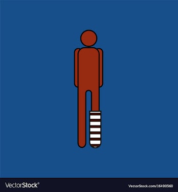 Flat icon design collection man with broken leg vector image