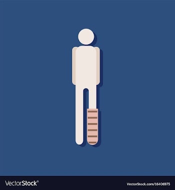 Flat icon design collection man with broken leg vector image
