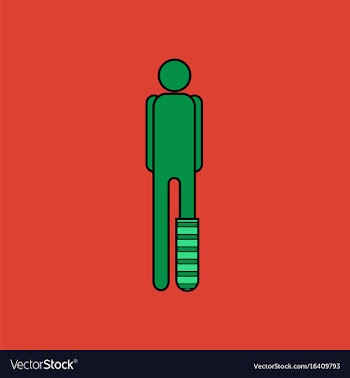 Flat icon design collection man with broken leg vector image
