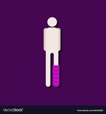 Flat icon design collection man with broken leg vector image