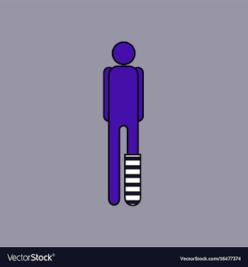 Flat icon design collection man with broken leg vector image