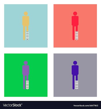Flat icon design collection man with broken leg vector image
