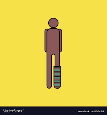 Flat icon design collection man with broken leg vector image