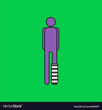 Flat icon design collection man with broken leg vector image