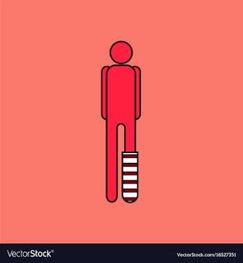 Flat icon design collection man with broken leg vector image
