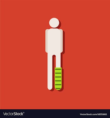 Flat icon design collection man with broken leg vector image