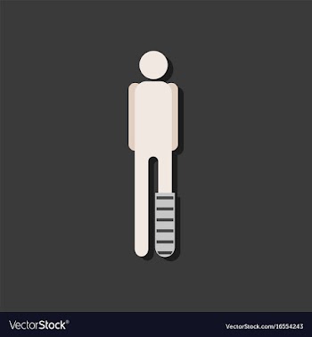 Flat icon design collection man with broken leg vector image