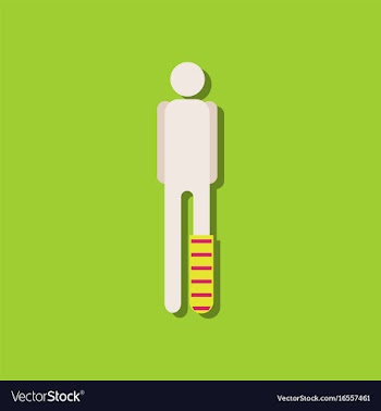 Flat icon design collection man with broken leg vector image