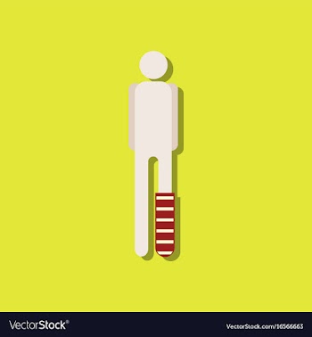 Flat icon design collection man with broken leg vector image