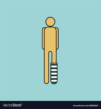 Flat icon design collection man with broken leg vector image