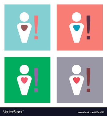 Flat icon design collection man with heart sign vector image