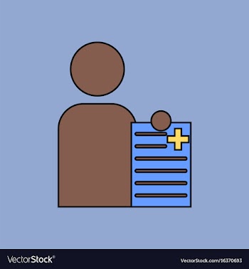 Flat icon design collection man with medical blank vector image