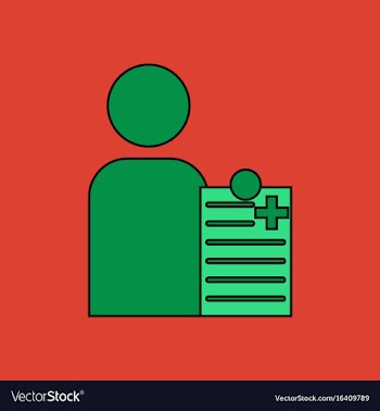 Flat icon design collection man with medical blank vector image