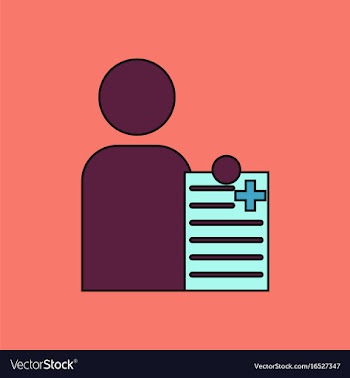 Flat icon design collection man with medical blank vector image