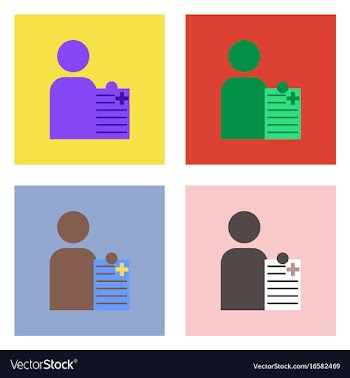 Flat icon design collection man with medical blank vector image