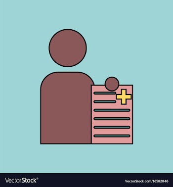 Flat icon design collection man with medical blank vector image