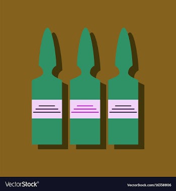Flat icon design collection medical ampoule in vector image