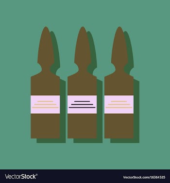 Flat icon design collection medical ampoule in vector image