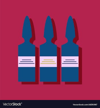 Flat icon design collection medical ampoule in vector image