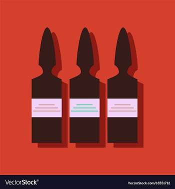 Flat icon design collection medical ampoule in vector image