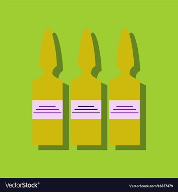 Flat icon design collection medical ampoule in vector image