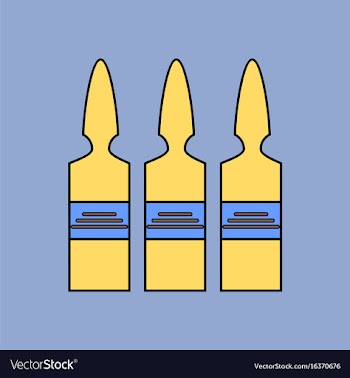 Flat icon design collection medical ampoule vector image