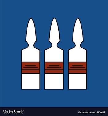 Flat icon design collection medical ampoule vector image