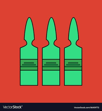Flat icon design collection medical ampoule vector image