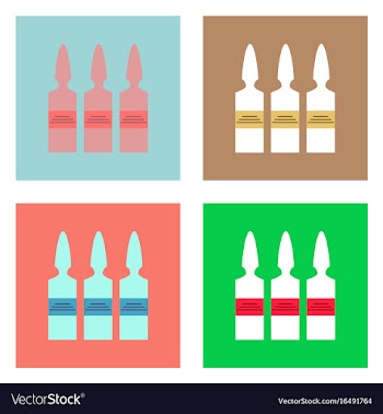 Flat icon design collection medical ampoule vector image