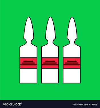 Flat icon design collection medical ampoule vector image