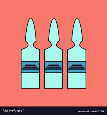 Flat icon design collection medical ampoule vector image