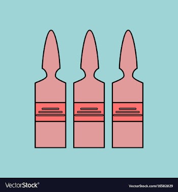 Flat icon design collection medical ampoule vector image