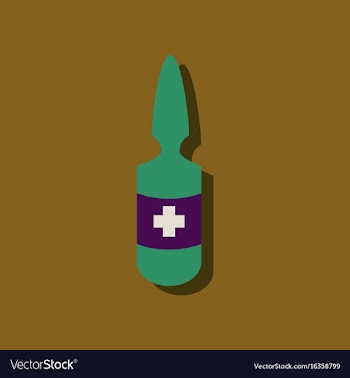 Flat icon design collection medical ampoule with vector image