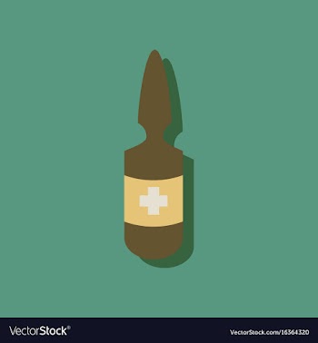 Flat icon design collection medical ampoule with vector image