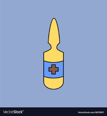 Flat icon design collection medical ampoule with vector image