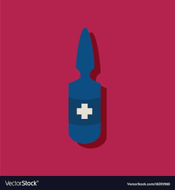 Flat icon design collection medical ampoule with vector image