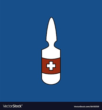 Flat icon design collection medical ampoule with vector image