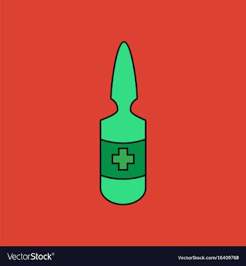 Flat icon design collection medical ampoule with vector image