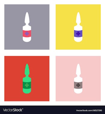 Flat icon design collection medical ampoule with vector image