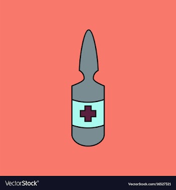 Flat icon design collection medical ampoule with vector image