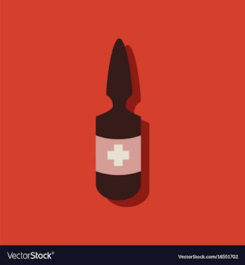 Flat icon design collection medical ampoule with vector image