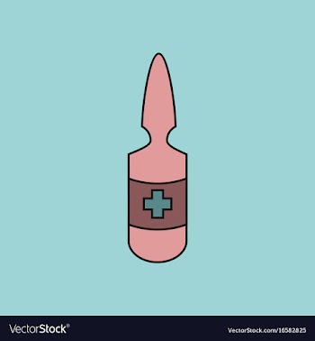 Flat icon design collection medical ampoule with vector image