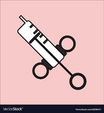 Flat icon design collection medical big syringe vector image