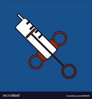 Flat icon design collection medical big syringe vector image