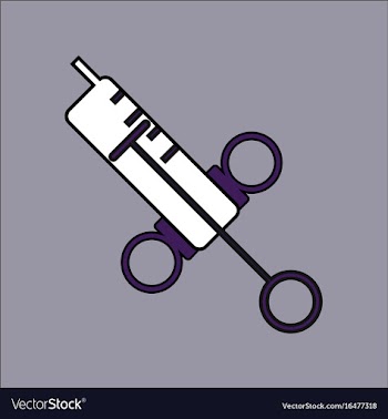 Flat icon design collection medical big syringe vector image