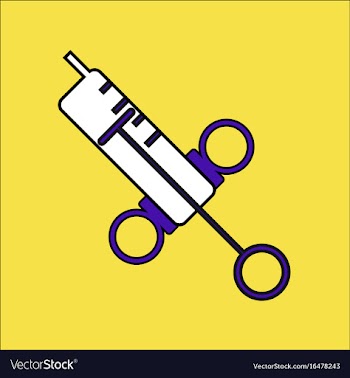 Flat icon design collection medical big syringe vector image