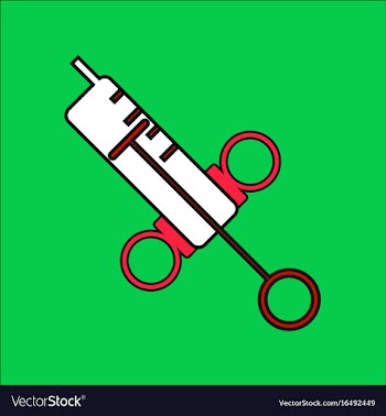 Flat icon design collection medical big syringe vector image