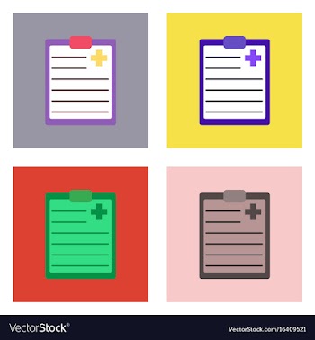 Flat icon design collection medical board vector image