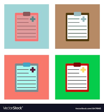 Flat icon design collection medical board vector image